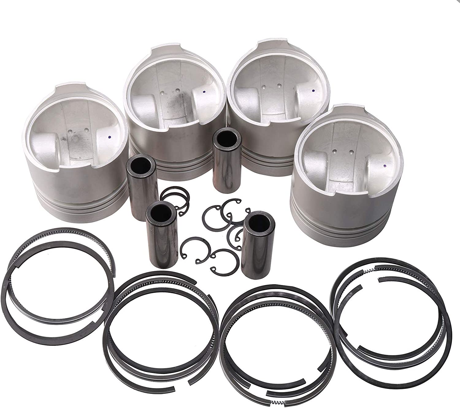 Capiston Rig Piston & Piston Ring Set STD 76mm for Kubota V1512 Engine ...