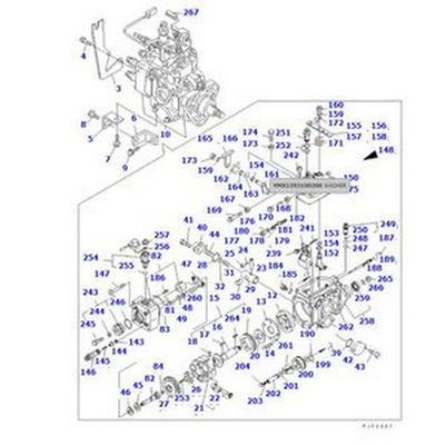 Pump Assembly YM129931-51010 for Komatsu Engine 4D94LE Forklift BX50 FD20-16 FD30-16 - Buymachineryparts