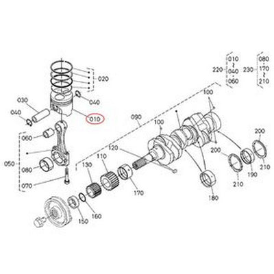 STD Piston Set 16060-21114 for Kubota Engine D1105 Excavator KX71-3 U25S Tractor B2410HSD B26 B2630HSD B3200HSD B7610HSD - Buymachineryparts