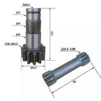 Swing Motor Pinion Shaft With Sun Shaft Gear for Kubota Excavator U17-3 - Buymachineryparts