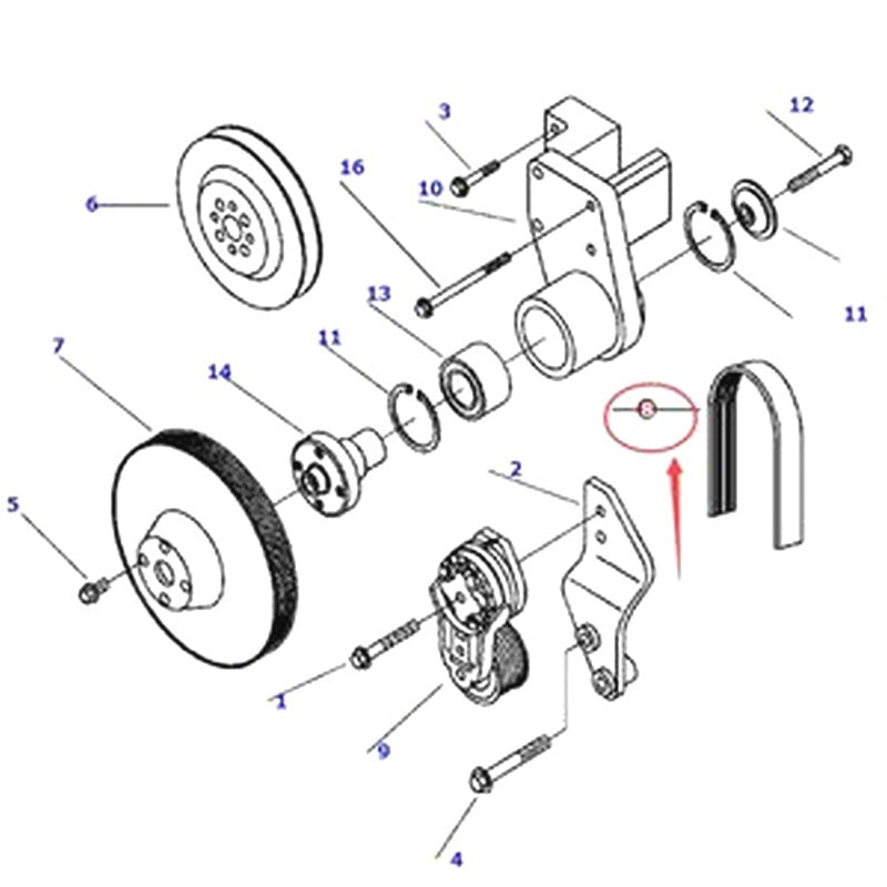 V-Ribbed Belt 6732-82-3630 for Komatsu PC300LC-6LE PC300HD-6LE PC300LC-6LC PC300HD-6LC PC300HD-6MH Excavator