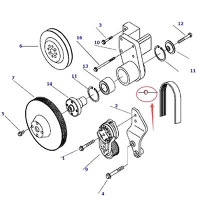 V-Ribbed Belt 6732-82-3630 for Komatsu PC300LC-6LE PC300HD-6LE PC300LC-6LC PC300HD-6LC PC300HD-6MH Excavator