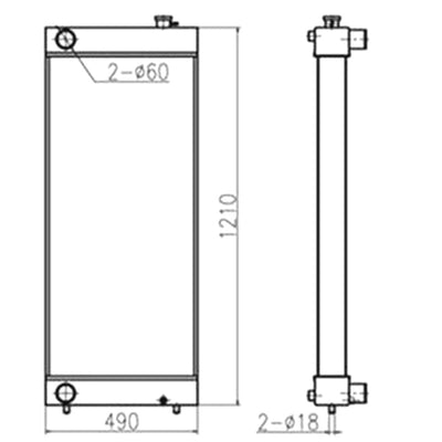 Water Radiator Core LN002080 LN002730 for CASE CX360B Crawler Excavator