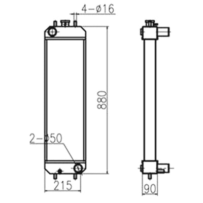 Water Radiator Core LN003470 for CASE CX75 Crawler Excavator
