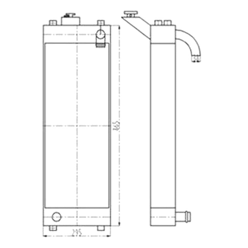 Water Tank Radiator 11Y-03-34211 11Y-03-34111 for Komatsu D31EX-22 D37PX-22 Bulldozers