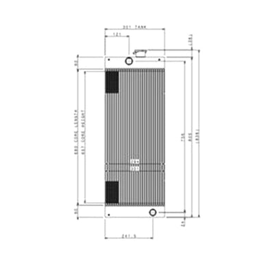 Water Tank Radiator for Hyundai Excavator RX75-V