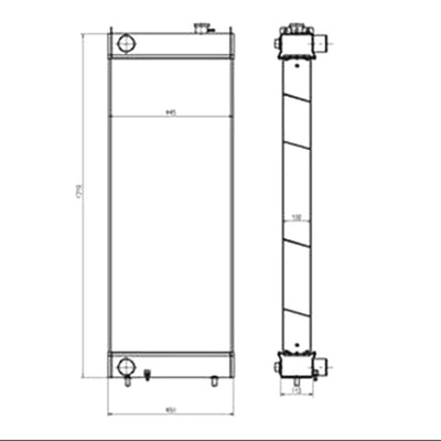 Water Tank Radiator LN003410 for Sumitomo Excavator SH450-3 SH450-5 SH460HD-5
